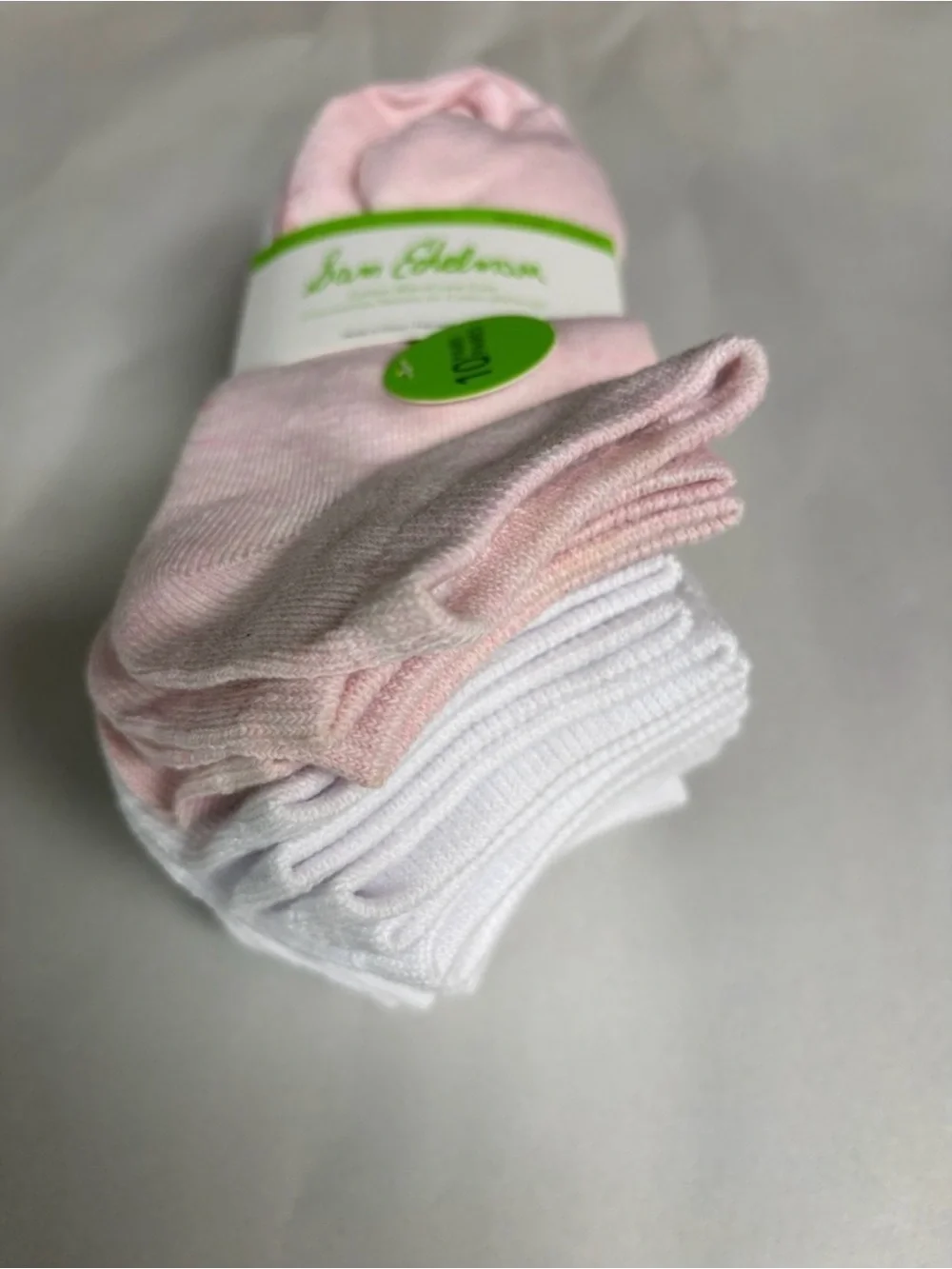 New Sam Edelman Socks Women’s 10 Pair Pink & White Cotton Blend Low Cut Socks